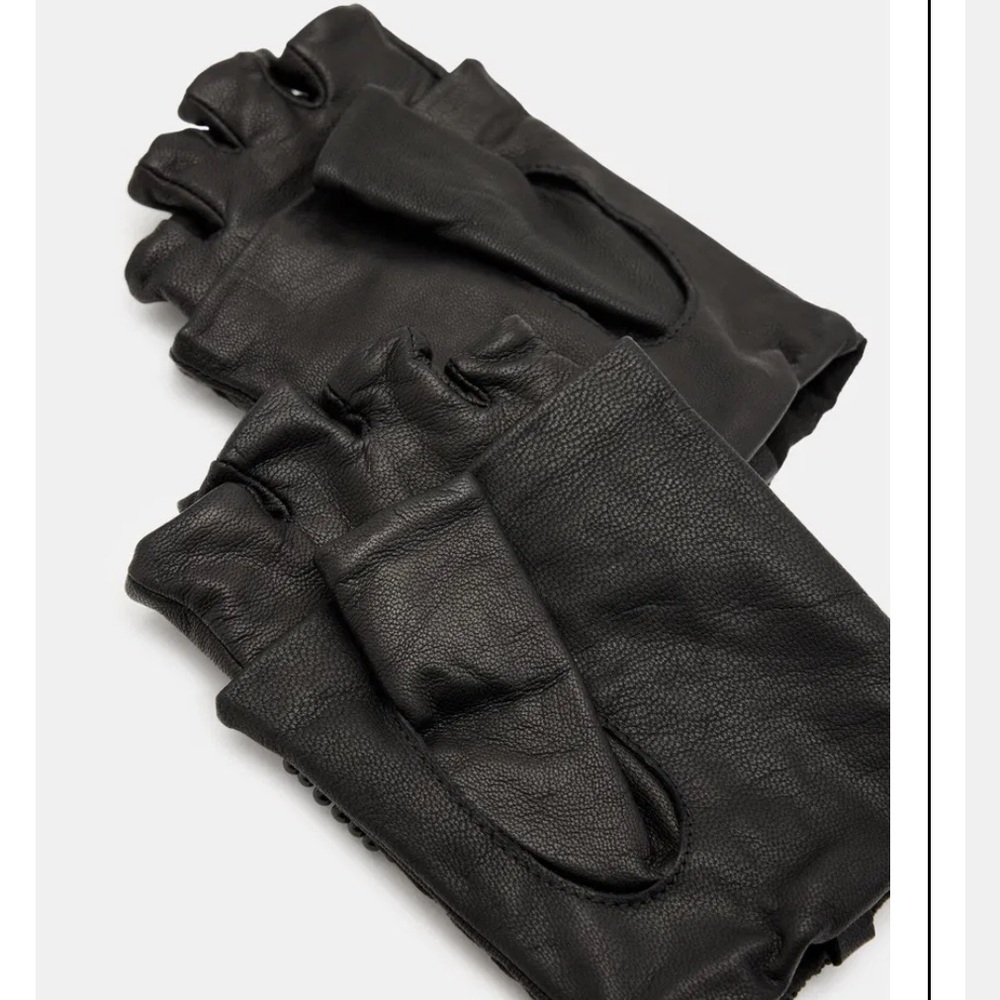 All Saints Black Rhinestone Fingerless Gloves - Picture 3 of 4